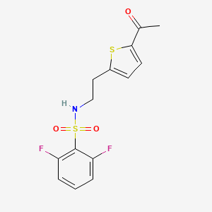molecular formula C14H13F2NO3S2 B2530059 N-(2-(5-acetylthiophen-2-yl)ethyl)-2,6-difluorobenzenesulfonamide CAS No. 2034596-55-7