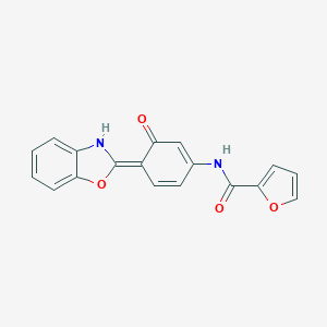 N-[(4E)-4-(3H-1,3-benzoxazol-2-ylidene)-3-oxocyclohexa-1,5-dien-1-yl]furan-2-carboxamide