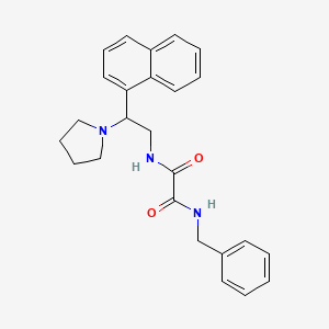 molecular formula C25H27N3O2 B2530064 N1-benzyl-N2-(2-(naphthalen-1-yl)-2-(pyrrolidin-1-yl)ethyl)oxalamide CAS No. 941996-35-6