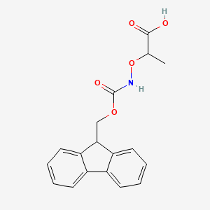 molecular formula C18H17NO5 B2530066 2-(((((9H-Fluoren-9-yl)methoxy)carbonyl)amino)oxy)propanoic acid CAS No. 2137687-82-0
