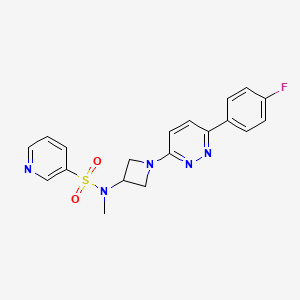 molecular formula C19H18FN5O2S B2530073 N-[1-[6-(4-Fluorophenyl)pyridazin-3-yl]azetidin-3-yl]-N-methylpyridine-3-sulfonamide CAS No. 2415633-39-3