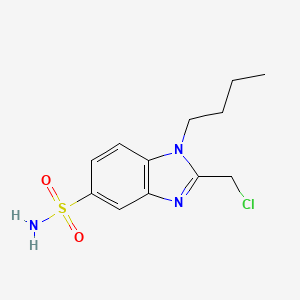 molecular formula C12H16ClN3O2S B2530078 1-丁基-2-(氯甲基)-1H-苯并咪唑-5-磺酰胺 CAS No. 851398-72-6