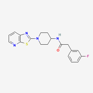 molecular formula C19H19FN4OS B2530081 2-(3-氟苯基)-N-(1-(噻唑并[5,4-b]吡啶-2-基)哌啶-4-基)乙酰胺 CAS No. 2034392-38-4