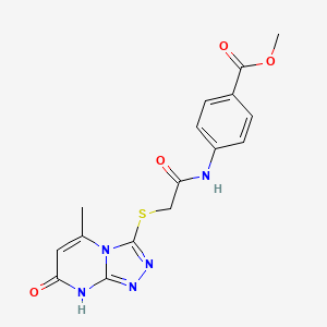 molecular formula C16H15N5O4S B2530099 4-[2-({5-甲基-7-氧代-7H,8H-[1,2,4]三唑并[4,3-a]嘧啶-3-基}硫代)乙酰胺基]苯甲酸甲酯 CAS No. 877639-02-6