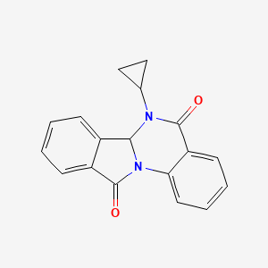 molecular formula C18H14N2O2 B2530103 6-Cyclopropyl-6,6a-dihydroisoindolo[2,1-a]quinazoline-5,11-dione CAS No. 924093-43-6
