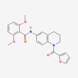 molecular formula C23H22N2O5 B2530107 N-[1-(furan-2-carbonyl)-3,4-dihydro-2H-quinolin-6-yl]-2,6-dimethoxybenzamide CAS No. 946367-35-7