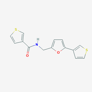 molecular formula C14H11NO2S2 B2530113 N-((5-(thiophen-3-yl)furan-2-yl)methyl)thiophene-3-carboxamide CAS No. 2034565-69-8