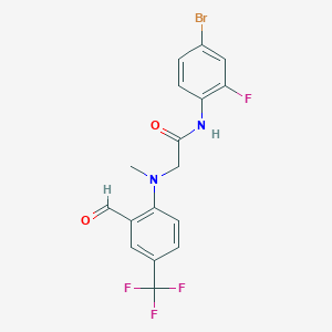 N-(4-Bromo-2-fluorophenyl)-2-[2-formyl-N-methyl-4-(trifluoromethyl)anilino]acetamide