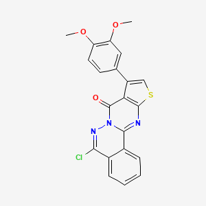molecular formula C21H14ClN3O3S B2530123 5-chloro-9-(3,4-dimethoxyphenyl)-8H-thieno[2',3':4,5]pyrimido[2,1-a]phthalazin-8-one CAS No. 379251-21-5