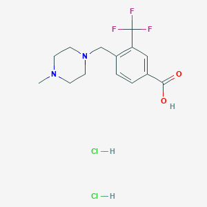 molecular formula C14H19Cl2F3N2O2 B2530125 4-((4-Methylpiperazin-1-yl)methyl)-3-(trifluoromethyl)benzoic acid dihydrochloride CAS No. 859027-02-4