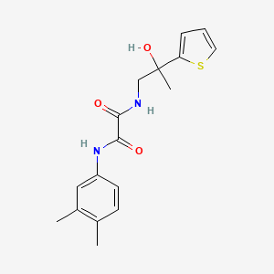 molecular formula C17H20N2O3S B2530131 N1-(3,4-二甲基苯基)-N2-(2-羟基-2-(噻吩-2-基)丙基)草酰胺 CAS No. 1351598-94-1