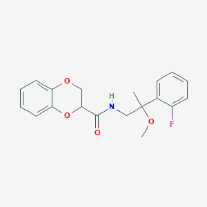 molecular formula C19H20FNO4 B2530134 N-(2-(2-fluorophenyl)-2-methoxypropyl)-2,3-dihydrobenzo[b][1,4]dioxine-2-carboxamide CAS No. 1797558-81-6