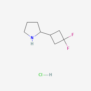 molecular formula C8H14ClF2N B2530138 2-(3,3-Difluorocyclobutyl)pyrrolidine;hydrochloride CAS No. 2470438-37-8