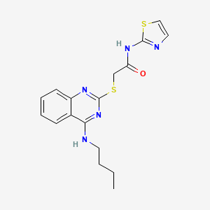 molecular formula C17H19N5OS2 B2530143 2-((4-(butylamino)quinazolin-2-yl)thio)-N-(thiazol-2-yl)acetamide CAS No. 688354-80-5