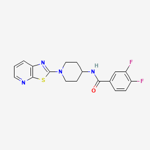 molecular formula C18H16F2N4OS B2530149 3,4-difluoro-N-(1-(thiazolo[5,4-b]pyridin-2-yl)piperidin-4-yl)benzamide CAS No. 2034392-31-7