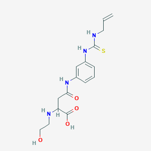 molecular formula C16H22N4O4S B2530151 4-((3-(3-Allylthioureido)phenyl)amino)-2-((2-hydroxyethyl)amino)-4-oxobutanoic acid CAS No. 1047980-33-5