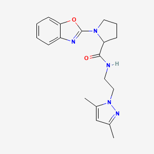 molecular formula C19H23N5O2 B2530159 1-(1,3-benzoxazol-2-yl)-N-[2-(3,5-dimethyl-1H-pyrazol-1-yl)ethyl]pyrrolidine-2-carboxamide CAS No. 2097866-18-5
