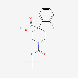 molecular formula C17H22FNO4 B2530160 1-(Tert-butoxycarbonyl)-4-(2-fluorophenyl)piperidine-4-carboxylic acid CAS No. 954125-26-9