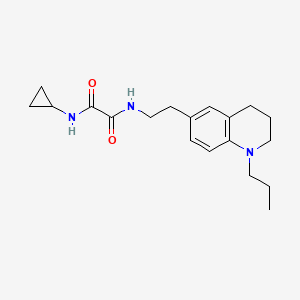molecular formula C19H27N3O2 B2530162 N1-cyclopropyl-N2-(2-(1-propyl-1,2,3,4-tetrahydroquinolin-6-yl)ethyl)oxalamide CAS No. 955529-47-2