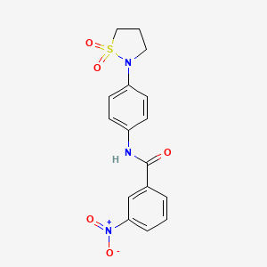 molecular formula C16H15N3O5S B2530164 N-(4-(1,1-dioxidoisothiazolidin-2-yl)phenyl)-3-nitrobenzamide CAS No. 941974-42-1