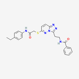 molecular formula C24H24N6O2S B2530165 N-(2-(6-((2-((4-乙基苯基)氨基)-2-氧代乙基)硫代)-[1,2,4]三唑并[4,3-b]哒嗪-3-基)乙基)苯甲酰胺 CAS No. 872993-83-4