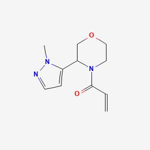 molecular formula C11H15N3O2 B2530166 1-[3-(2-Methylpyrazol-3-yl)morpholin-4-yl]prop-2-en-1-one CAS No. 2196016-89-2