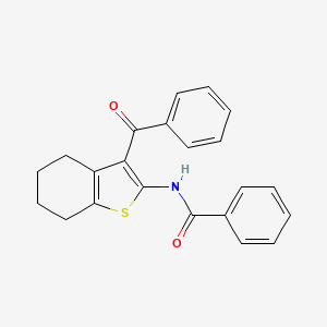 molecular formula C22H19NO2S B2530169 N-[3-(phenylcarbonyl)-4,5,6,7-tetrahydro-1-benzothiophen-2-yl]benzamide CAS No. 67718-59-6