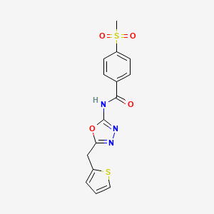 4-(methylsulfonyl)-N-(5-(thiophen-2-ylmethyl)-1,3,4-oxadiazol-2-yl)benzamide