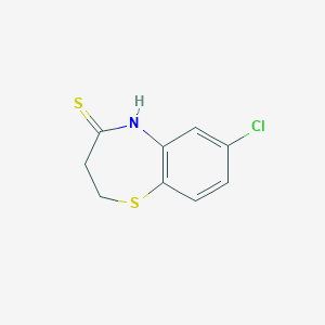 molecular formula C9H8ClNS2 B2530205 7-chloro-2,3-dihydro-1,5-benzothiazepine-4(5H)-thione CAS No. 110766-73-9