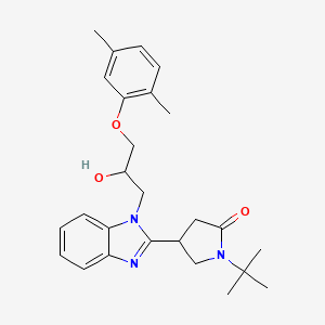 molecular formula C26H33N3O3 B2530209 1-tert-butyl-4-{1-[3-(2,5-dimethylphenoxy)-2-hydroxypropyl]-1H-benzimidazol-2-yl}pyrrolidin-2-one CAS No. 1018146-41-2