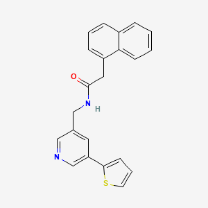 molecular formula C22H18N2OS B2530214 2-(naphthalen-1-yl)-N-((5-(thiophen-2-yl)pyridin-3-yl)methyl)acetamide CAS No. 2034485-86-2