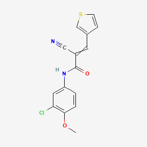 molecular formula C15H11ClN2O2S B2530219 N-(3-chloro-4-methoxyphenyl)-2-cyano-3-(thiophen-3-yl)prop-2-enamide CAS No. 940843-84-5