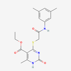 molecular formula C18H21N3O4S B2530220 4-[2-(3,5-二甲基苯胺基)-2-氧代乙基]硫烷基-6-甲基-2-氧代-1H-嘧啶-5-羧酸乙酯 CAS No. 946252-95-5