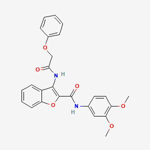 molecular formula C25H22N2O6 B2530231 N-(3,4-二甲氧基苯基)-3-(2-苯氧基乙酰胺基)苯并呋喃-2-甲酰胺 CAS No. 888452-83-3