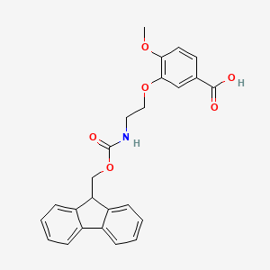 molecular formula C25H23NO6 B2530248 3-[2-(9H-Fluoren-9-ylmethoxycarbonylamino)ethoxy]-4-methoxybenzoic acid CAS No. 2408963-97-1