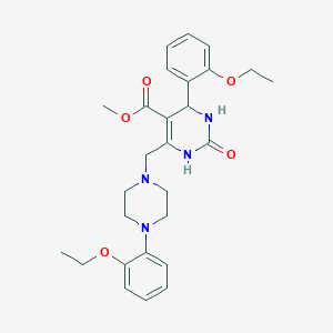 molecular formula C27H34N4O5 B2530249 Methyl 4-(2-ethoxyphenyl)-6-{[4-(2-ethoxyphenyl)piperazin-1-yl]methyl}-2-oxo-1,2,3,4-tetrahydropyrimidine-5-carboxylate CAS No. 1252823-29-2