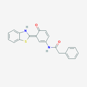 N-[(3E)-3-(3H-1,3-benzothiazol-2-ylidene)-4-oxocyclohexa-1,5-dien-1-yl]-2-phenylacetamide