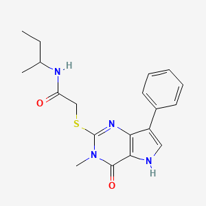 molecular formula C19H22N4O2S B2530250 N-(丁-2-基)-2-[(3-甲基-4-氧代-7-苯基-4,5-二氢-3H-吡咯并[3,2-d]嘧啶-2-基)硫代]乙酰胺 CAS No. 1040647-88-8