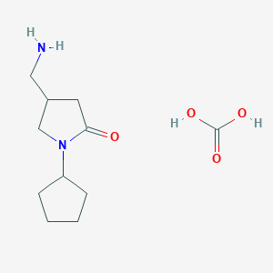 4-(Aminomethyl)-1-cyclopentyl-2-pyrrolidinone carbonic acid (1:1)
