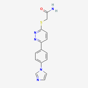 molecular formula C15H13N5OS B2530258 2-[6-(4-Imidazol-1-ylphenyl)pyridazin-3-yl]sulfanylacetamide CAS No. 896320-18-6