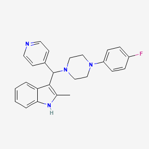 molecular formula C25H25FN4 B2530263 3-{[4-(4-fluorophenyl)piperazin-1-yl](pyridin-4-yl)methyl}-2-methyl-1H-indole CAS No. 622796-76-3