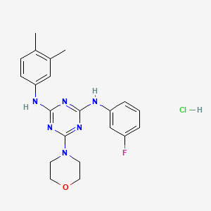 B2530268 N2-(3,4-dimethylphenyl)-N4-(3-fluorophenyl)-6-morpholino-1,3,5-triazine-2,4-diamine hydrochloride CAS No. 1179484-65-1