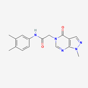 molecular formula C16H17N5O2 B2530271 N-(3,4-dimethylphenyl)-2-(1-methyl-4-oxo-1,4-dihydro-5H-pyrazolo[3,4-d]pyrimidin-5-yl)acetamide CAS No. 866843-49-4