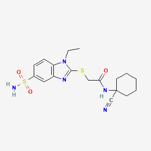 N-(1-cyanocyclohexyl)-2-[(1-ethyl-5-sulfamoyl-1H-1,3-benzodiazol-2-yl)sulfanyl]acetamide