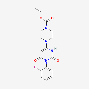 molecular formula C17H19FN4O4 B2530287 ethyl 4-[3-(2-fluorophenyl)-2,4-dioxo-1H-pyrimidin-6-yl]piperazine-1-carboxylate CAS No. 862828-77-1
