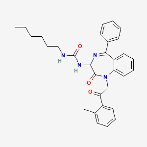 molecular formula C31H34N4O3 B2530296 3-己基-1-{1-[2-(2-甲基苯基)-2-氧代乙基]-2-氧代-5-苯基-2,3-二氢-1H-1,4-苯并二氮杂卓-3-基}脲 CAS No. 1048916-32-0