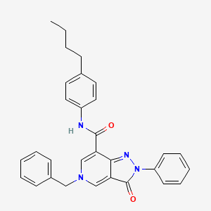 molecular formula C30H28N4O2 B2530299 5-苄基-N-(4-丁基苯基)-3-氧代-2-苯基-3,5-二氢-2H-吡唑并[4,3-c]吡啶-7-甲酰胺 CAS No. 923193-67-3
