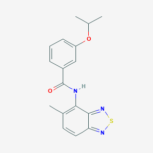 molecular formula C17H17N3O2S B253031 3-isopropoxy-N-(5-methyl-2,1,3-benzothiadiazol-4-yl)benzamide 
