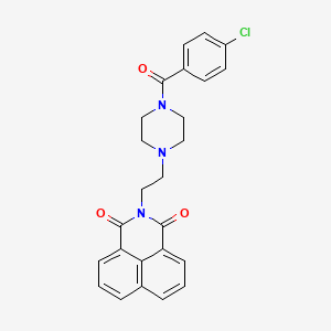 molecular formula C25H22ClN3O3 B2530312 2-(2-(4-(4-chlorobenzoyl)piperazin-1-yl)ethyl)-1H-benzo[de]isoquinoline-1,3(2H)-dione CAS No. 304643-36-5