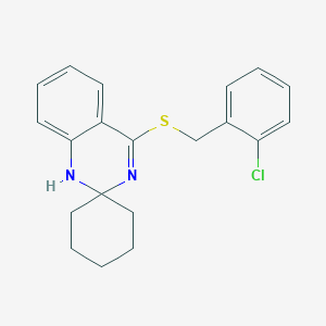 molecular formula C20H21ClN2S B2530314 4-[(2-chlorophenyl)methylsulfanyl]spiro[1H-quinazoline-2,1'-cyclohexane] CAS No. 893787-19-4
